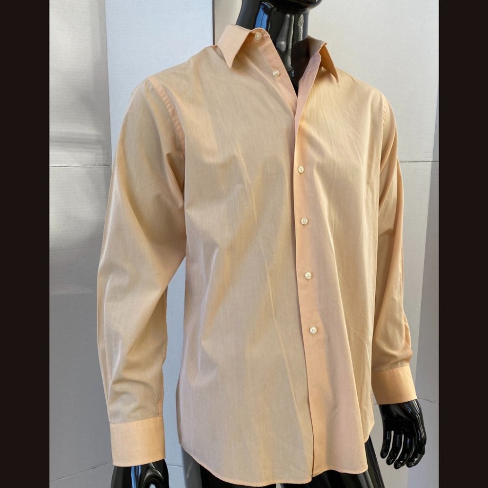 Calvin Klein Apricot Orange Button Down Dress Shirt Size 16